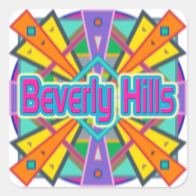Adesivo Quadrado Joy Design "Beverly Colinas" Stickers (Frente)