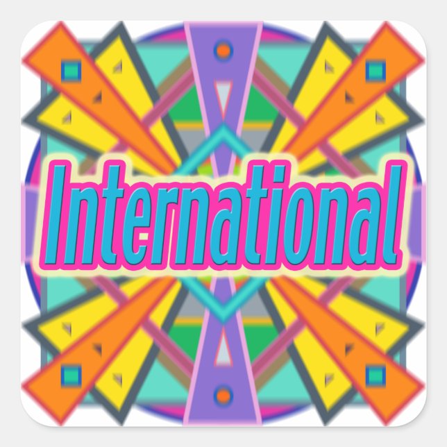 Adesivo Quadrado Joy Design "International" Stickers (Frente)