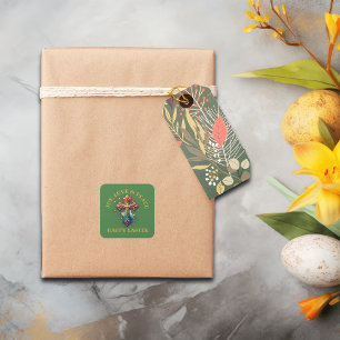 Adesivo Quadrado Joy, Felz pascoa de Amor e Paz