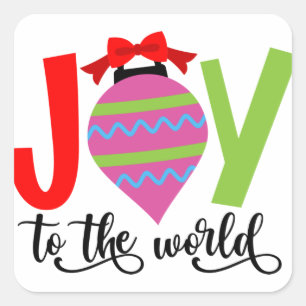 Adesivo Quadrado Joy para a canção de Natal do Mundo
