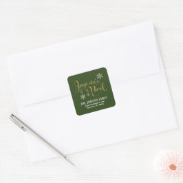 Adesivo Quadrado Joyeux Noel Envelope Seal Return Address Label