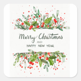 ADESIVO QUADRADO JOYEUX NOËL ET BONNE ANNÉE