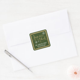 Adesivo Quadrado Joyeux Noel Holiday Envelope Seal Return Address 