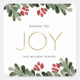 Adesivo Quadrado Joyful Boughs de Holly