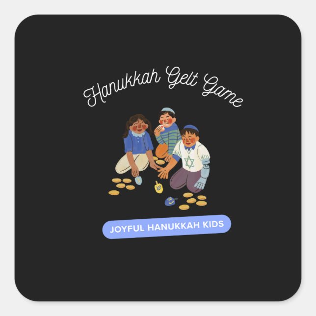 Adesivo Quadrado Joyful Hanukkah Kids (Frente)
