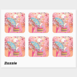 Adesivo Quadrado Joyful in Japan