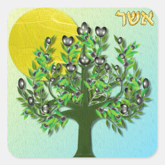 Adesivo Quadrado Judaica 12 Tribos de Israel Aser