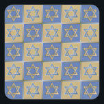 Adesivo Quadrado Judaica Star De David Metal Dourado Azul<br><div class="desc">Você está vendo a coleção de Design Lee Hiller. Roupa,  Ofertas e Coleções Lee Hiller Fotografia ou Coleção de Arte Digital. Você pode ver sua fotografia da Nature em http://HikeOurPlanet.com/ e seguir seu blog de caminhada no Hot Primavera National Park.</div>