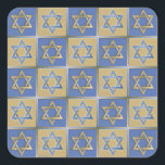 Adesivo Quadrado Judaica Star De David Metal Dourado Azul<br><div class="desc">Você está vendo a coleção de Design Lee Hiller. Roupa,  Ofertas e Coleções Lee Hiller Fotografia ou Coleção de Arte Digital. Você pode ver sua fotografia da Nature em http://HikeOurPlanet.com/ e seguir seu blog de caminhada no Hot Primavera National Park.</div>
