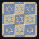 Adesivo Quadrado Judaica Star De David Metal Dourado Azul<br><div class="desc">Você está vendo a coleção de Design Lee Hiller. Roupa,  Ofertas e Coleções Lee Hiller Fotografia ou Coleção de Arte Digital. Você pode ver sua fotografia da Nature em http://HikeOurPlanet.com/ e seguir seu blog de caminhada no Hot Primavera National Park.</div>
