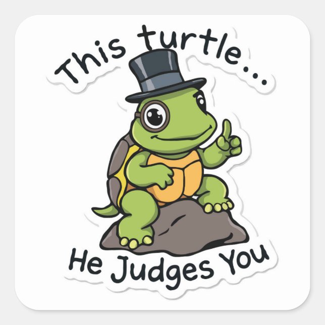 Adesivo Quadrado Juízo de Turtle Sticker (Frente)