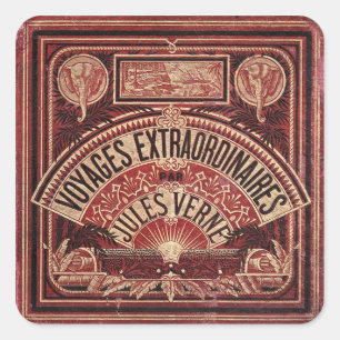 ADESIVO QUADRADO JULES VERNE "VIAGENS EXTRAORDINAIRES" (1878)