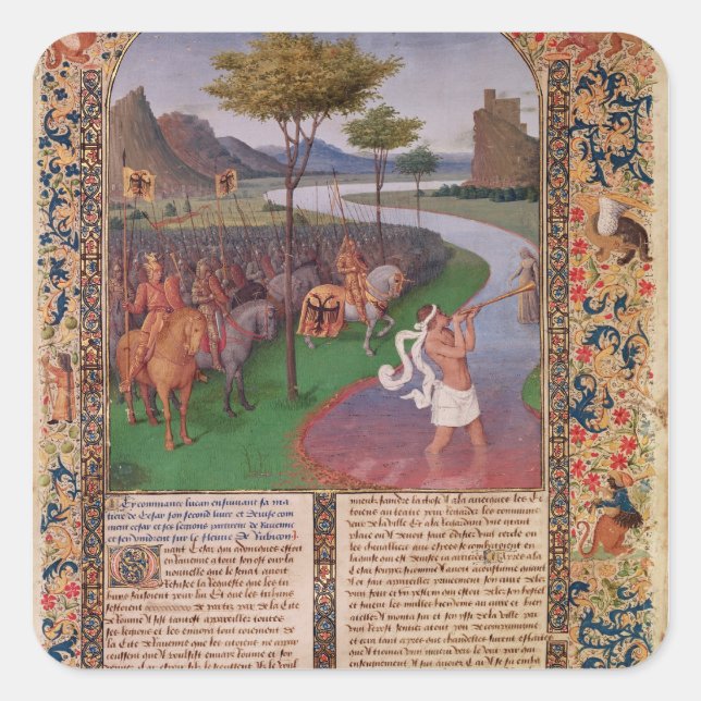 Adesivo Quadrado Julius Cesar atravessando o Rubicão, c.1470 (Frente)