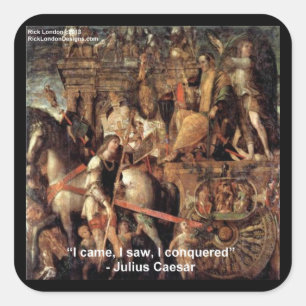 Adesivo Quadrado Julius Cesar "Eu Conquistei" Citação Dons & Camise