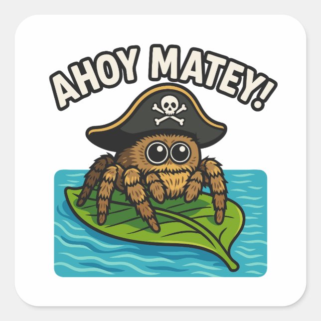 Adesivo Quadrado Jumping Pirate Spider Adventure Capitão Webbeard (Frente)