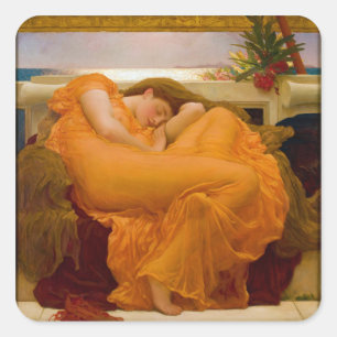 Adesivo Quadrado Junho flamejante de Sir Frederic Leighton