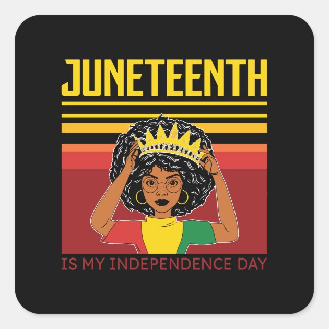 Adesivo Quadrado Junta | Independência | Mulher Afro (Frente)