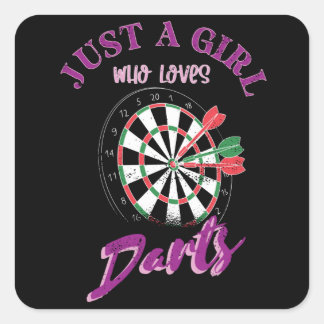 Adesivo Quadrado Just A Girl Who Loves Darts