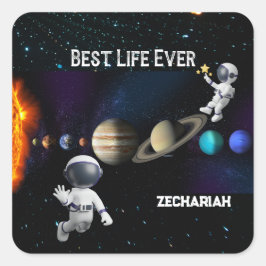 Adesivo Quadrado JW Best Life Alguma Vez Personalizada Stickers par