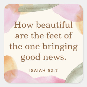 Adesivo Quadrado JW Pioneer Gift, Isaiah 52:7   JW