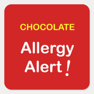 Adesivo Quadrado k1 - Alerta de alergia - CHOCOLATE.