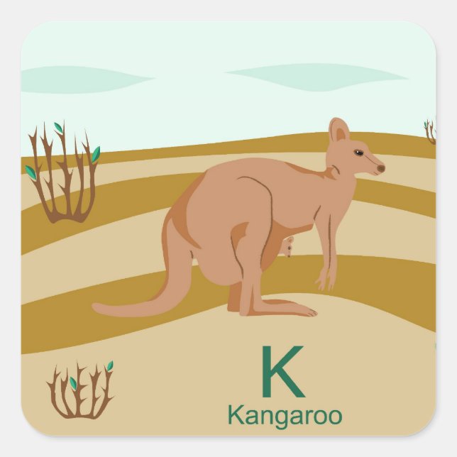 Adesivo Quadrado K para kangaroo Sticker (Frente)