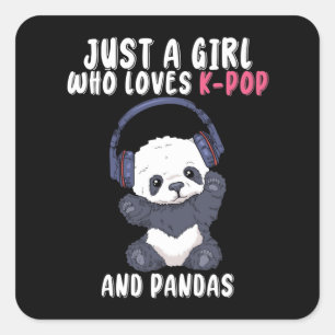 Adesivo Quadrado K Pop dá presentes garotas mulheres música Panda