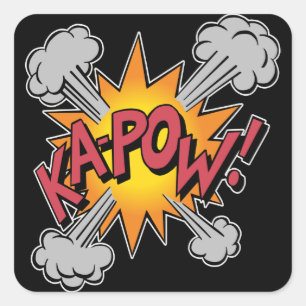 Adesivo Quadrado KA-POW! Desenho Gráfico de Quadrinhos