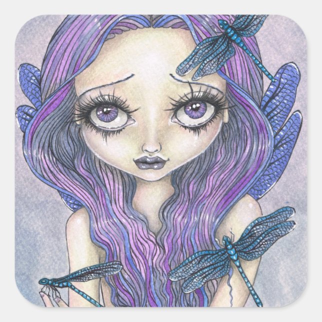 Adesivo Quadrado Kaida Dragonfly Fairy Sticker Charmaine Flannery (Frente)