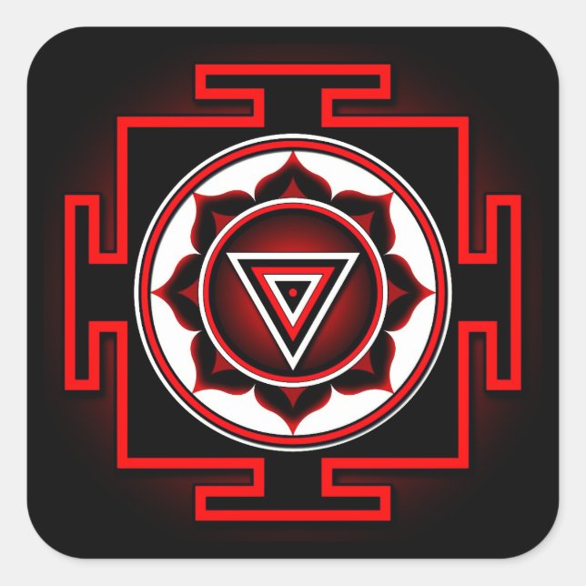 Adesivo Quadrado Kali Yantra (Frente)