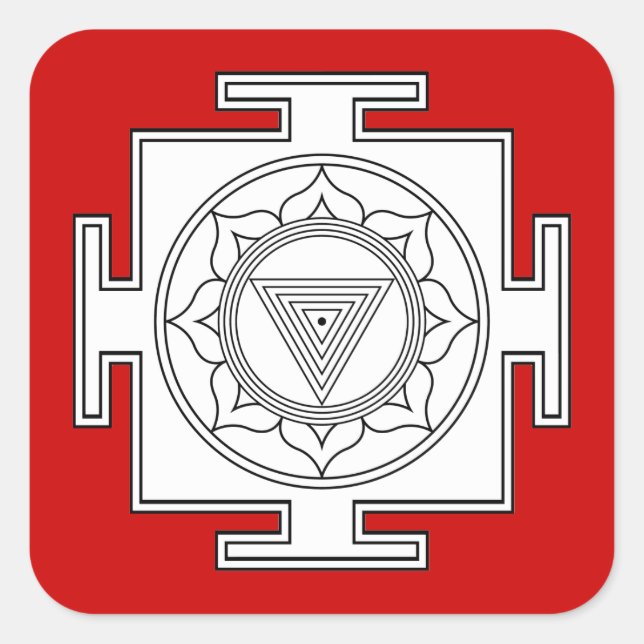 Adesivo Quadrado Kali Yantra Stickers (Frente)
