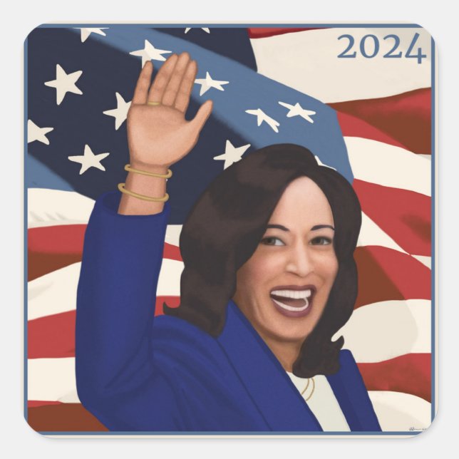Adesivo Quadrado Kamala 2024 (Frente)