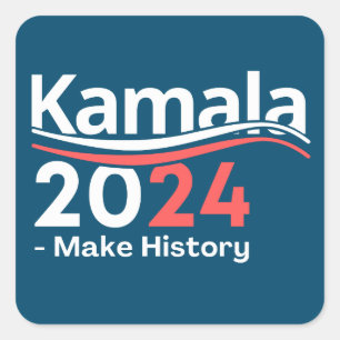 Adesivo Quadrado Kamala 2024, Vice-Presidente Kamala Harris Button