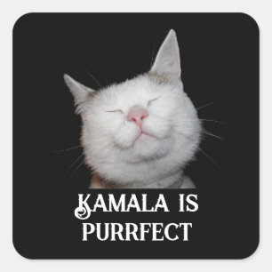 Adesivo Quadrado Kamala é Purrfect