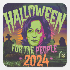 Adesivo Quadrado Kamala Halloween Sticker: Novo Modelo Festivo