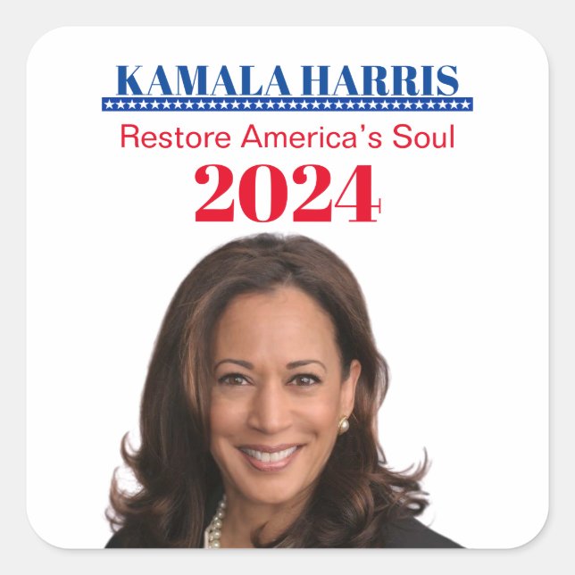 Adesivo Quadrado Kamala Harris (Frente)