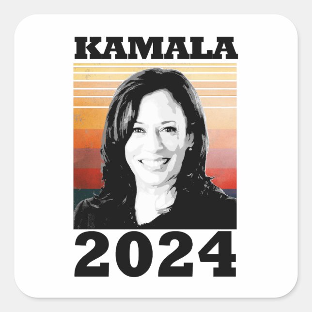 Adesivo Quadrado Kamala Harris 2024 (Frente)