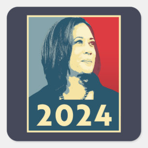 Adesivo Quadrado Kamala Harris 2024