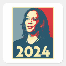 Adesivo Quadrado Kamala Harris 2024