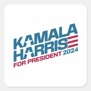 Adesivo Quadrado Kamala Harris 2024 Para A Campanha Eleitoral Do Pr