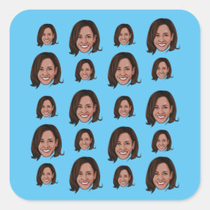 Adesivo Quadrado Kamala Harris Pattern
