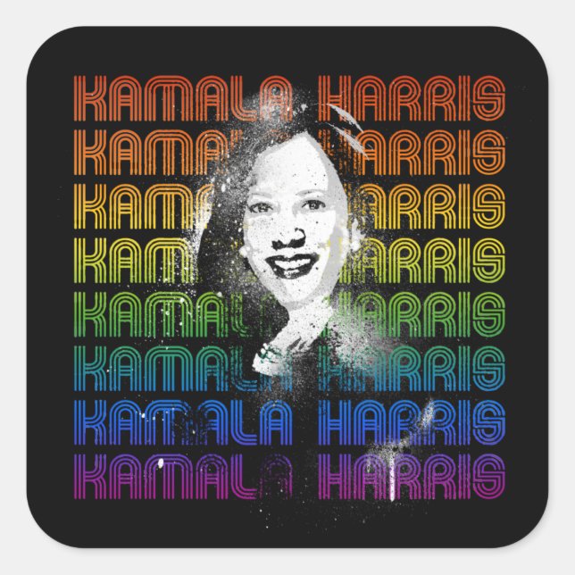Adesivo Quadrado Kamala Harris Pride (Frente)