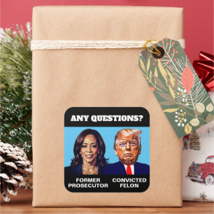 Adesivo Quadrado Kamala Harris Promotor Trump Felon