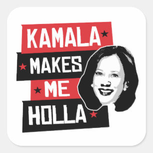 Adesivo Quadrado Kamala Me Faz Holla -