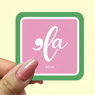 Adesivo Quadrado Kamala Verde Rosa 2024 Diz O Nome Dela