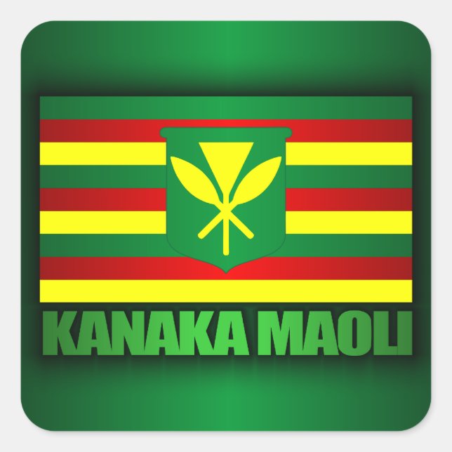 Adesivo Quadrado Kanaka Maoli Flag (Frente)