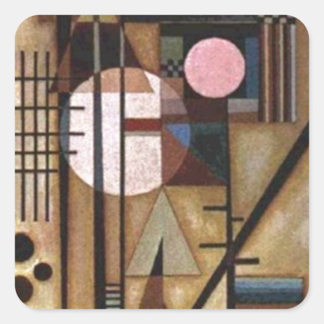 Adesivo Quadrado Kandinsky Construção Suave (Frente)