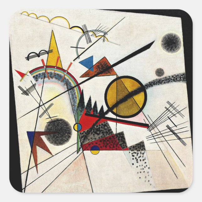 Adesivo Quadrado Kandinsky - No Preto (Frente)