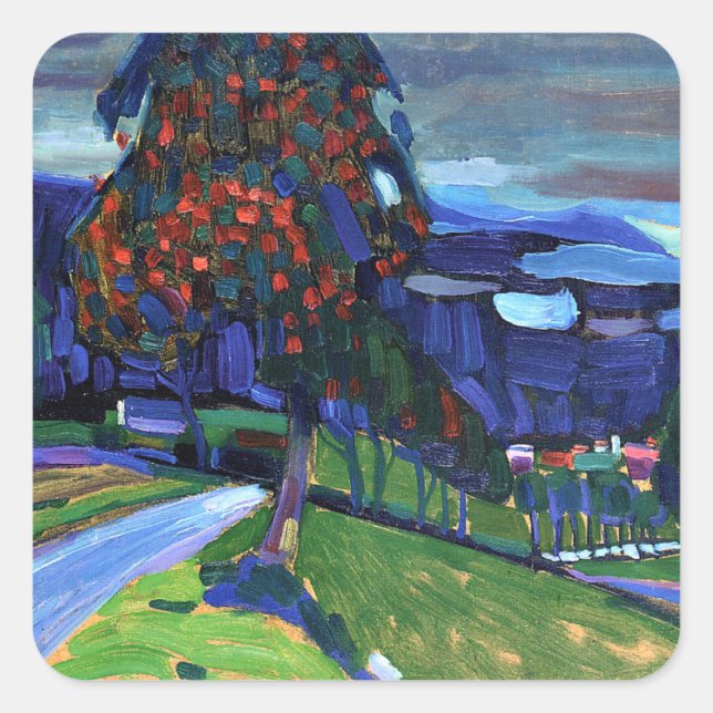 Adesivo Quadrado Kandinsky - outono em Murnau (Frente)