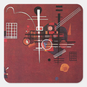 Adesivo Quadrado Kandinsky - Vermelho Dull